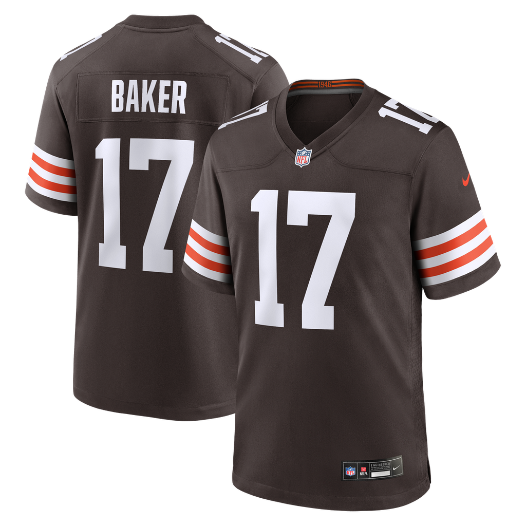 Jerome Baker Cleveland Browns Brown Team Game Jersey