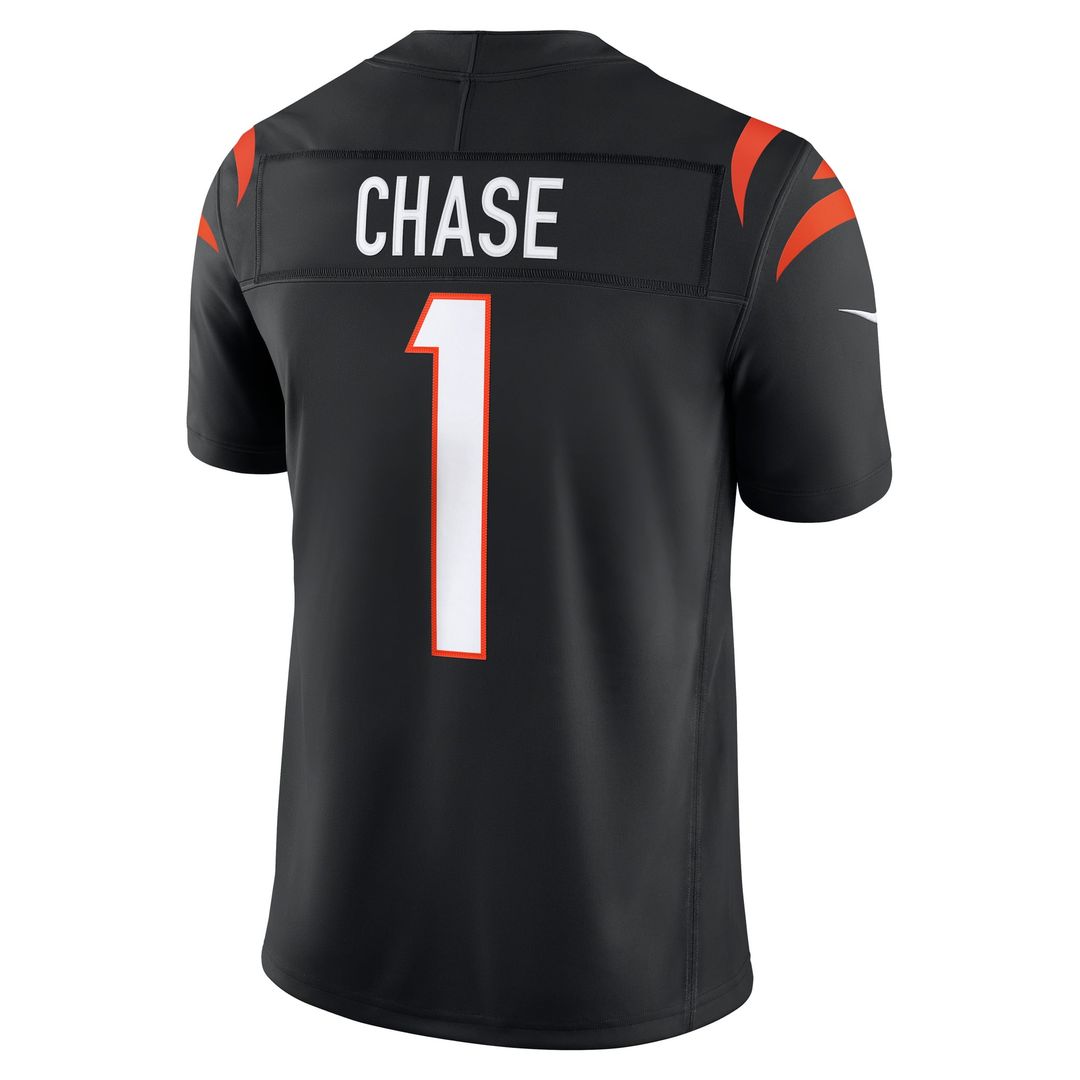 Ja'Marr Chase Cincinnati Bengals Black Team Vapor F.U.S.E. Stitched Limited Jersey