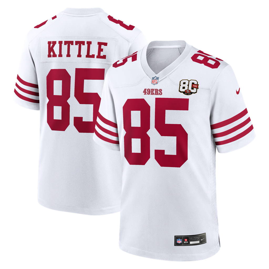 George Kittle San Francisco 49ers White 80th Anniversary Game Jersey