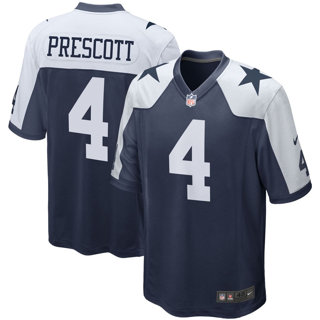 Dak Prescott Dallas Cowboys Navy Alternate Game Team Jersey