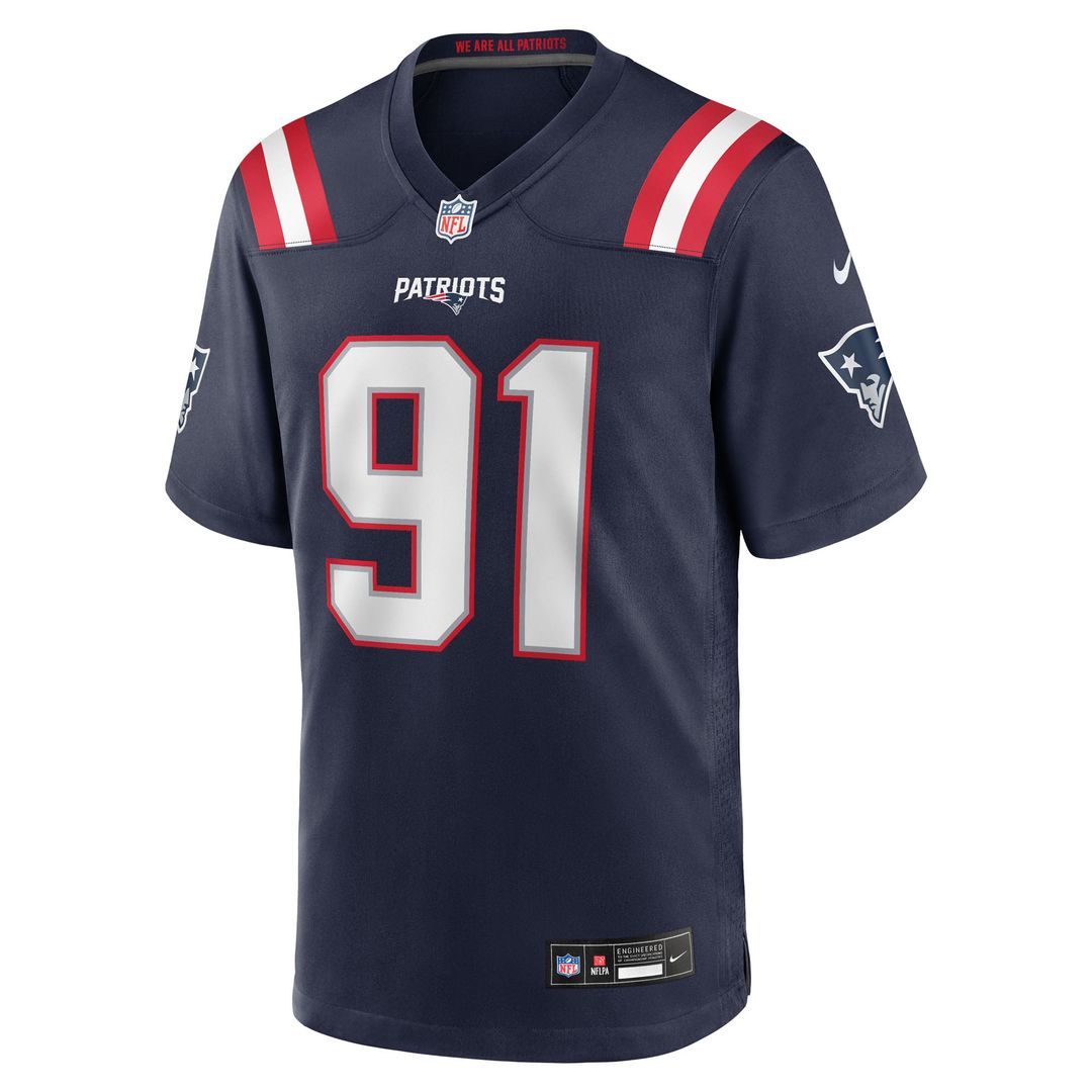 Elijah Ponder New England Patriots Navy Team Game Jersey