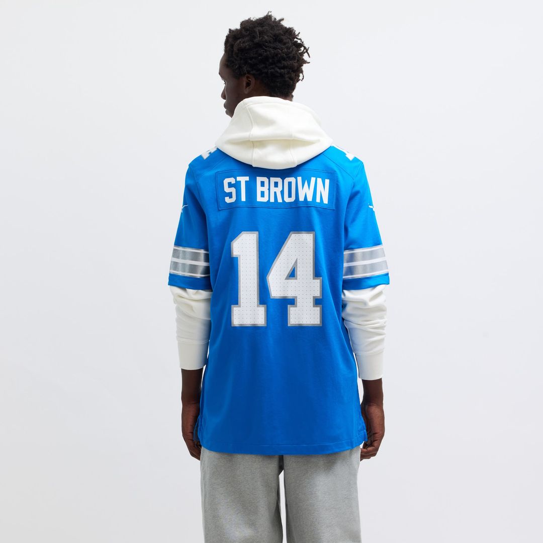 Amon-Ra St. Brown Detroit Lions Blue Game Jersey