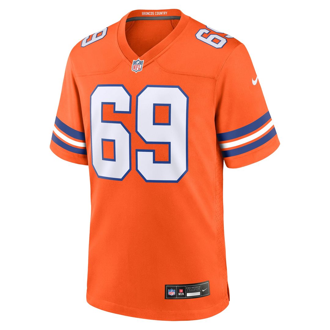 Mark Schlereth Denver Broncos Orange Retired Player Alternate Game Jersey