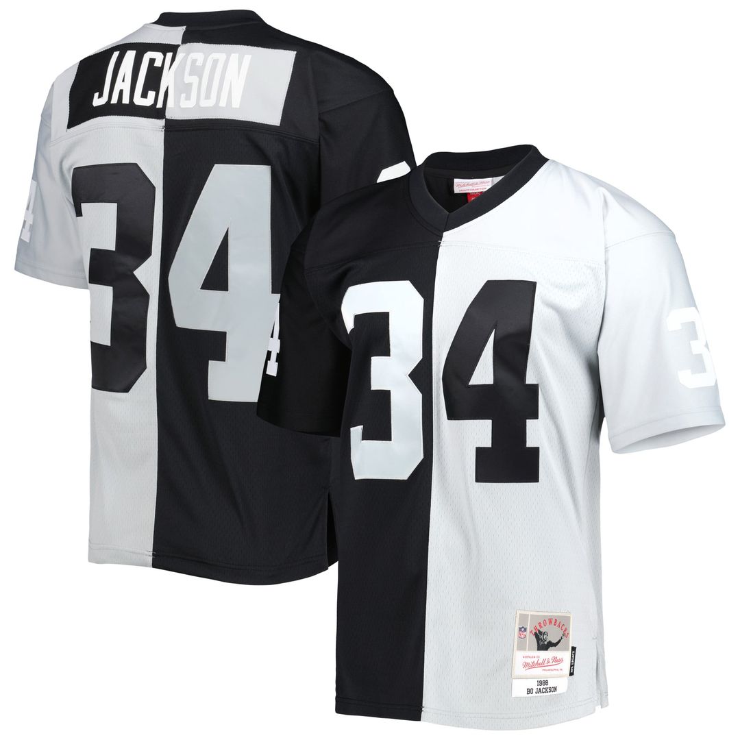Bo Jackson Las Vegas Raiders Black/Silver 1988 Split Legacy Replica Jersey