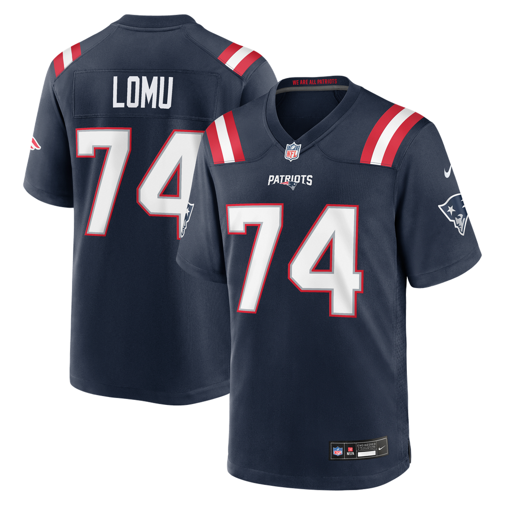 Caleb Lomu New England Patriots Navy Team Game Jersey