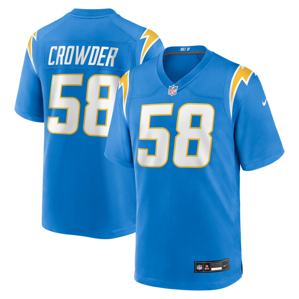 Tae Crowder Los Angeles Chargers Powder Blue Team Game Jersey