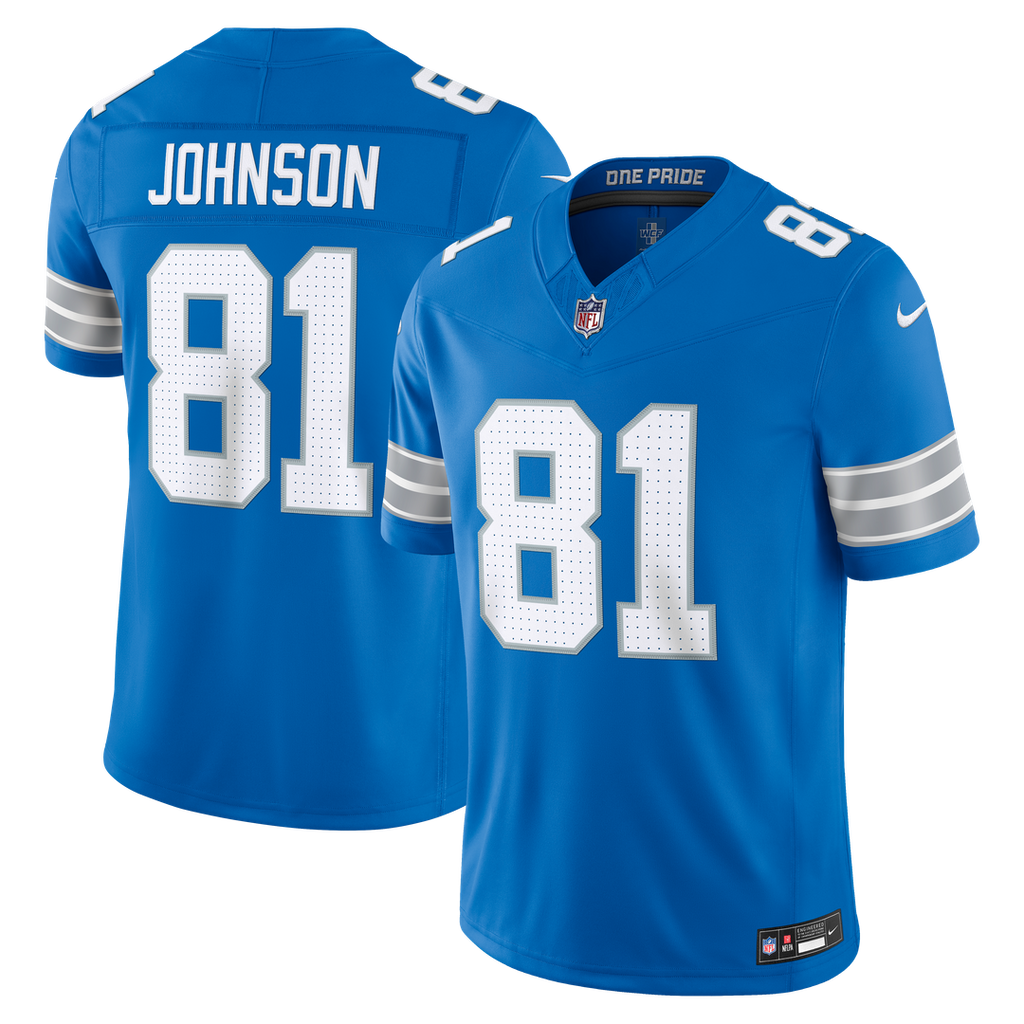 Calvin Johnson Detroit Lions Blue Vapor F.U.S.E. Stitched Retired Limited Jersey