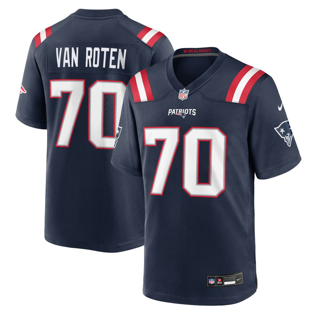 Greg Van Roten New England Patriots Navy Team Game Jersey