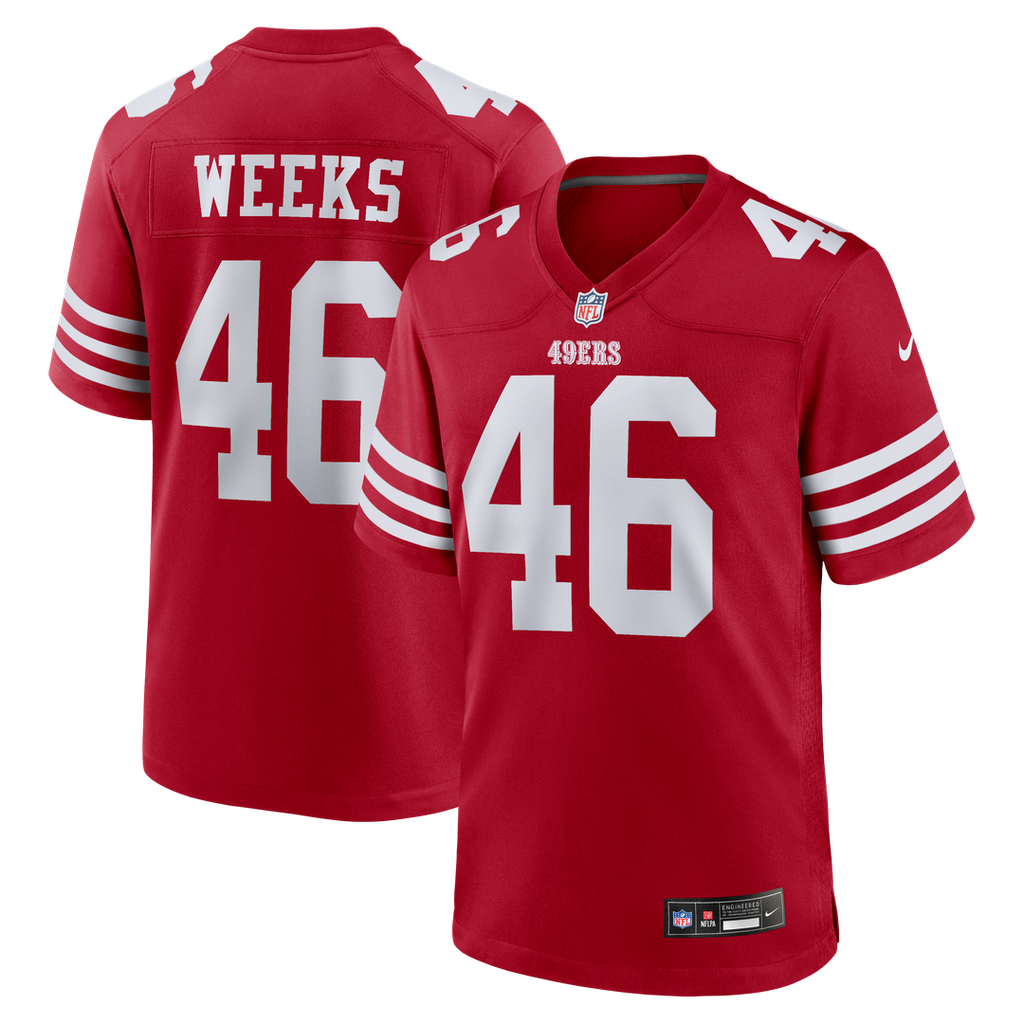 Jon Weeks San Francisco 49ers Scarlet Team Game Jersey