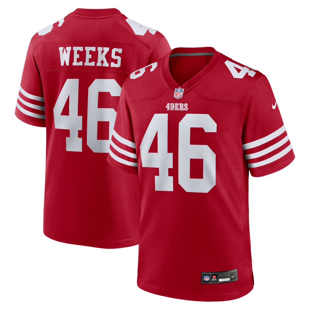 Jon Weeks San Francisco 49ers Scarlet Team Game Jersey