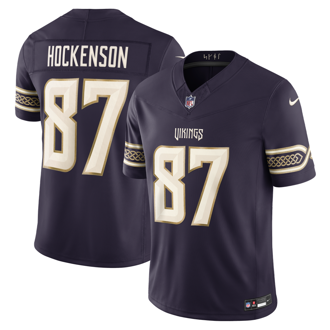 T.J. Hockenson Minnesota Vikings Purple 2026 Rivalries Collection Stitched Limited Jersey