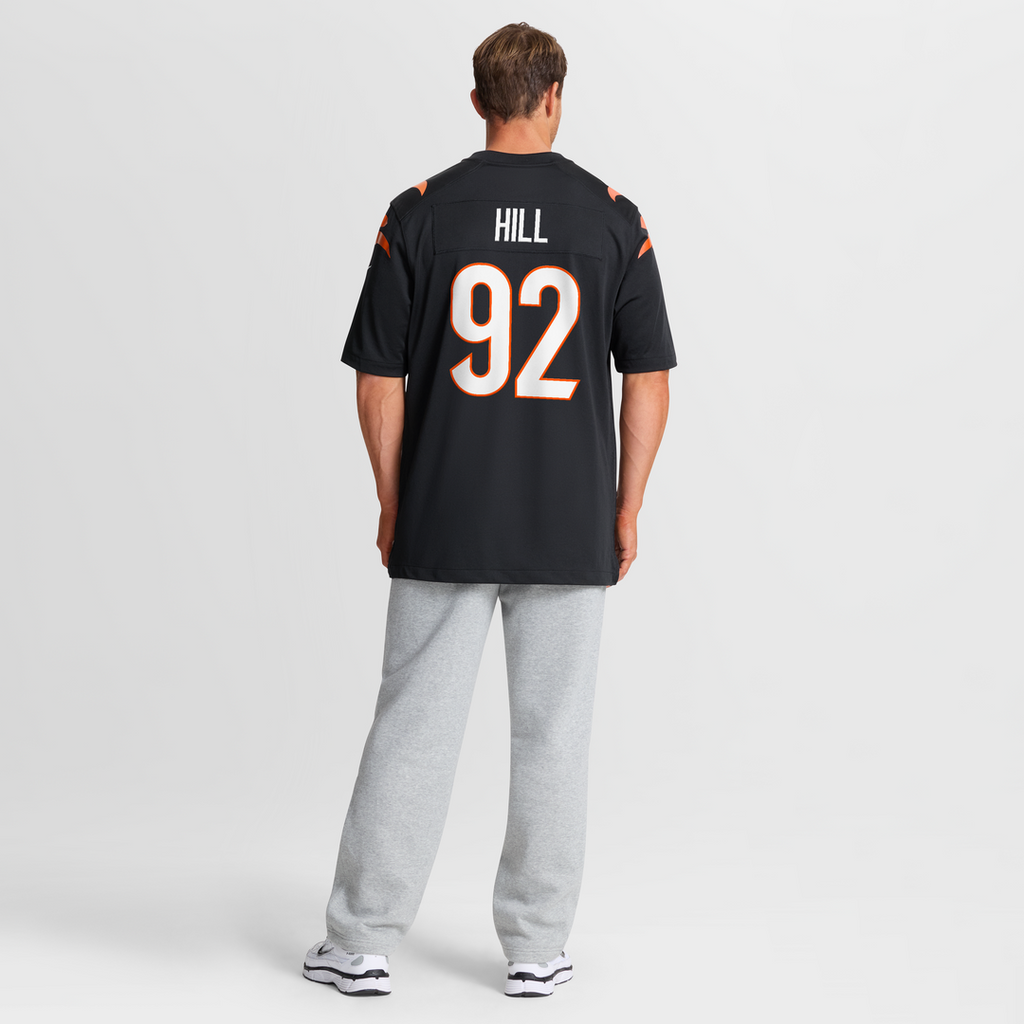 B.J. Hill Cincinnati Bengals Black Game Jersey