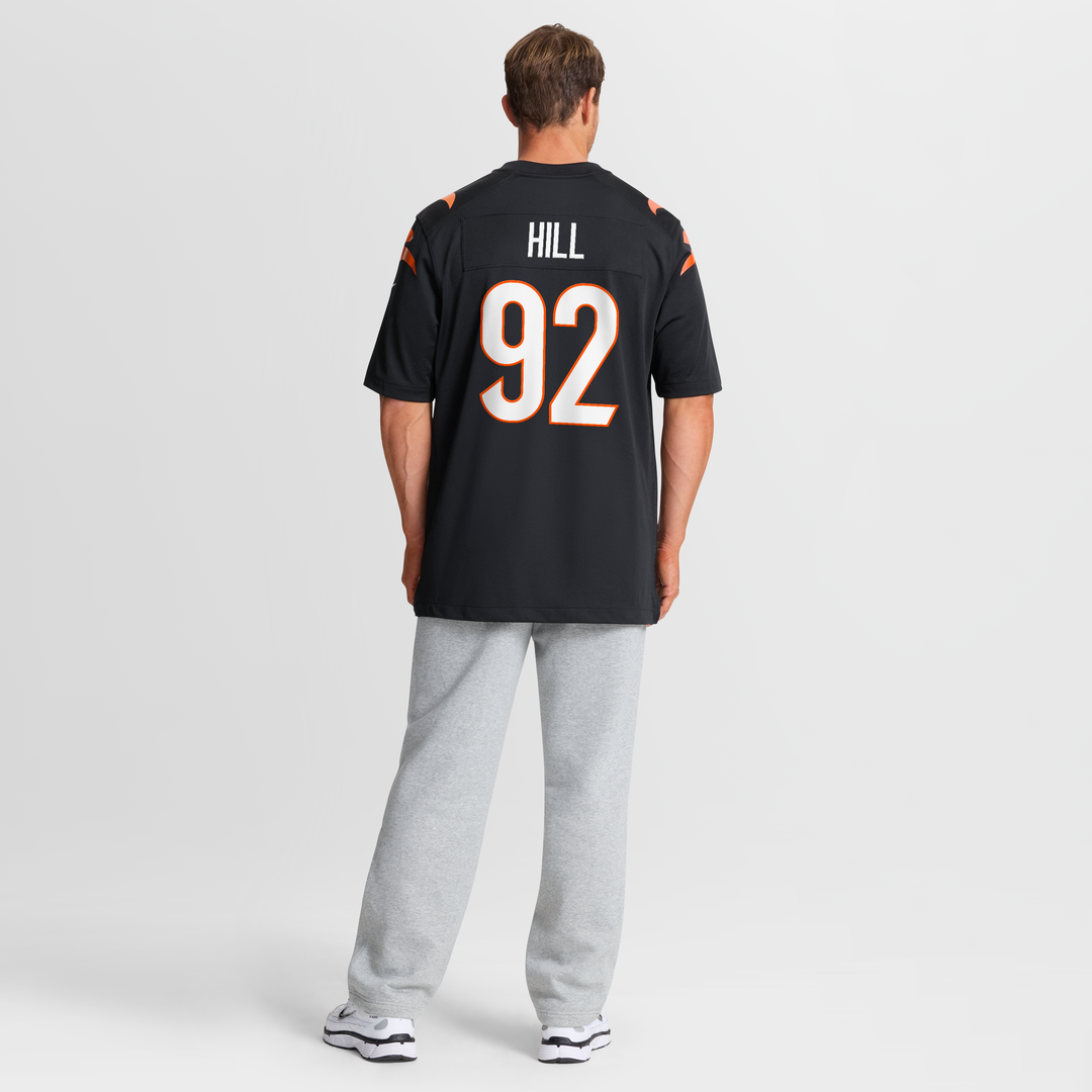 B.J. Hill Cincinnati Bengals Black Game Jersey