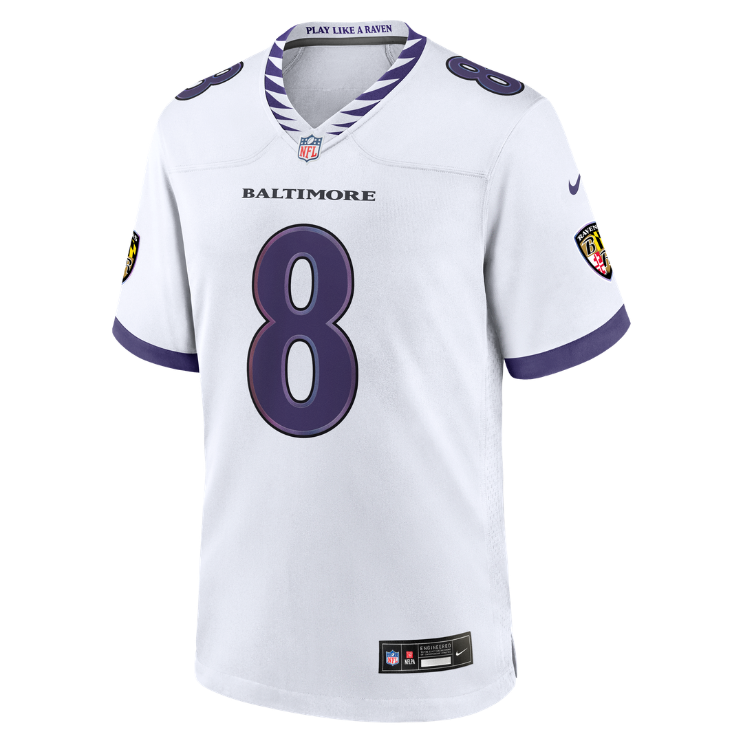 Lamar Jackson Baltimore Ravens White Game Jersey