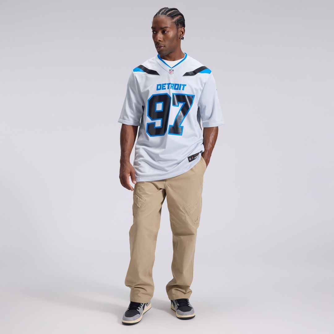 Aidan Hutchinson Detroit Lions Silver 2026 Rivalries Collection Game Jersey