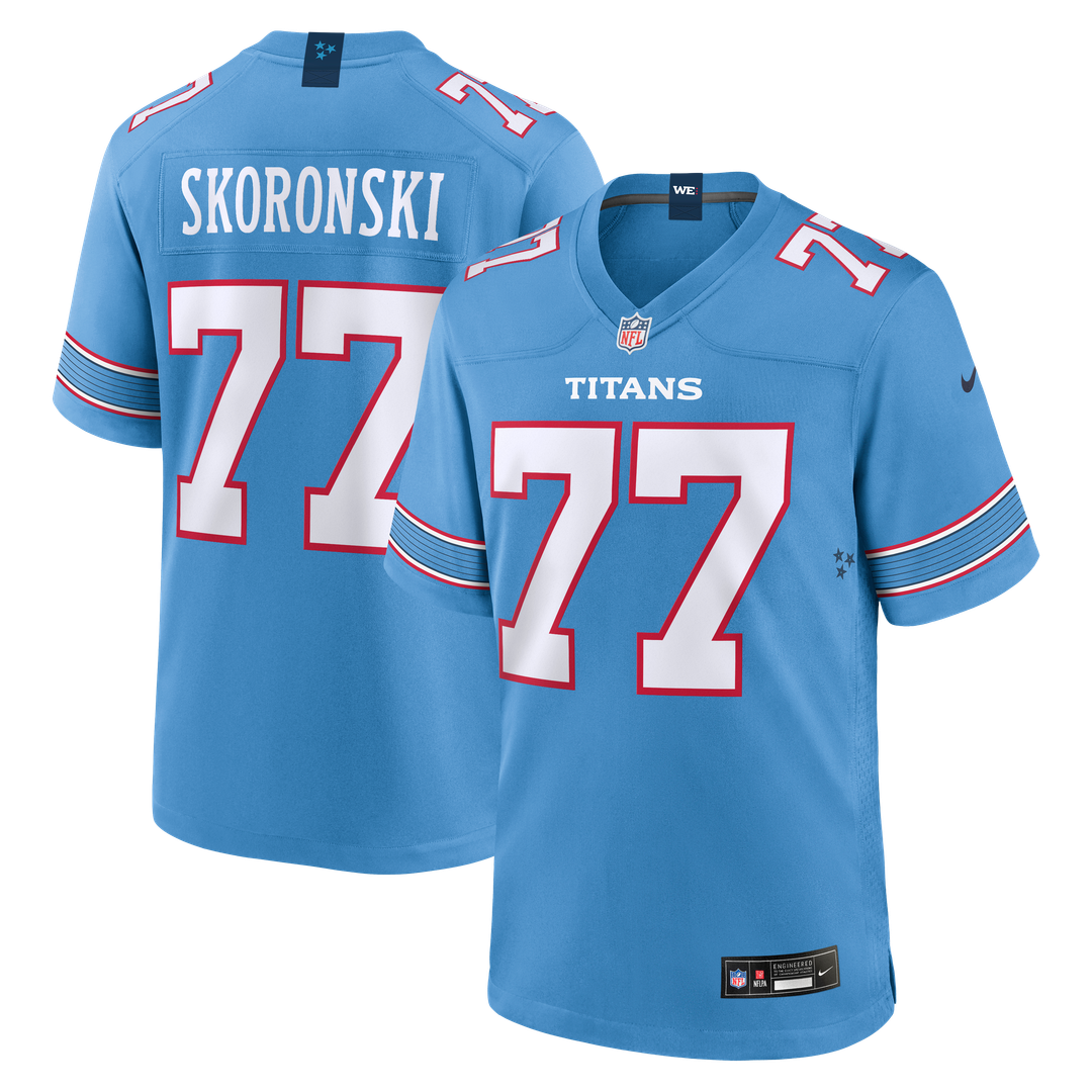 Peter Skoronski Tennessee Titans Light Blue Game Jersey
