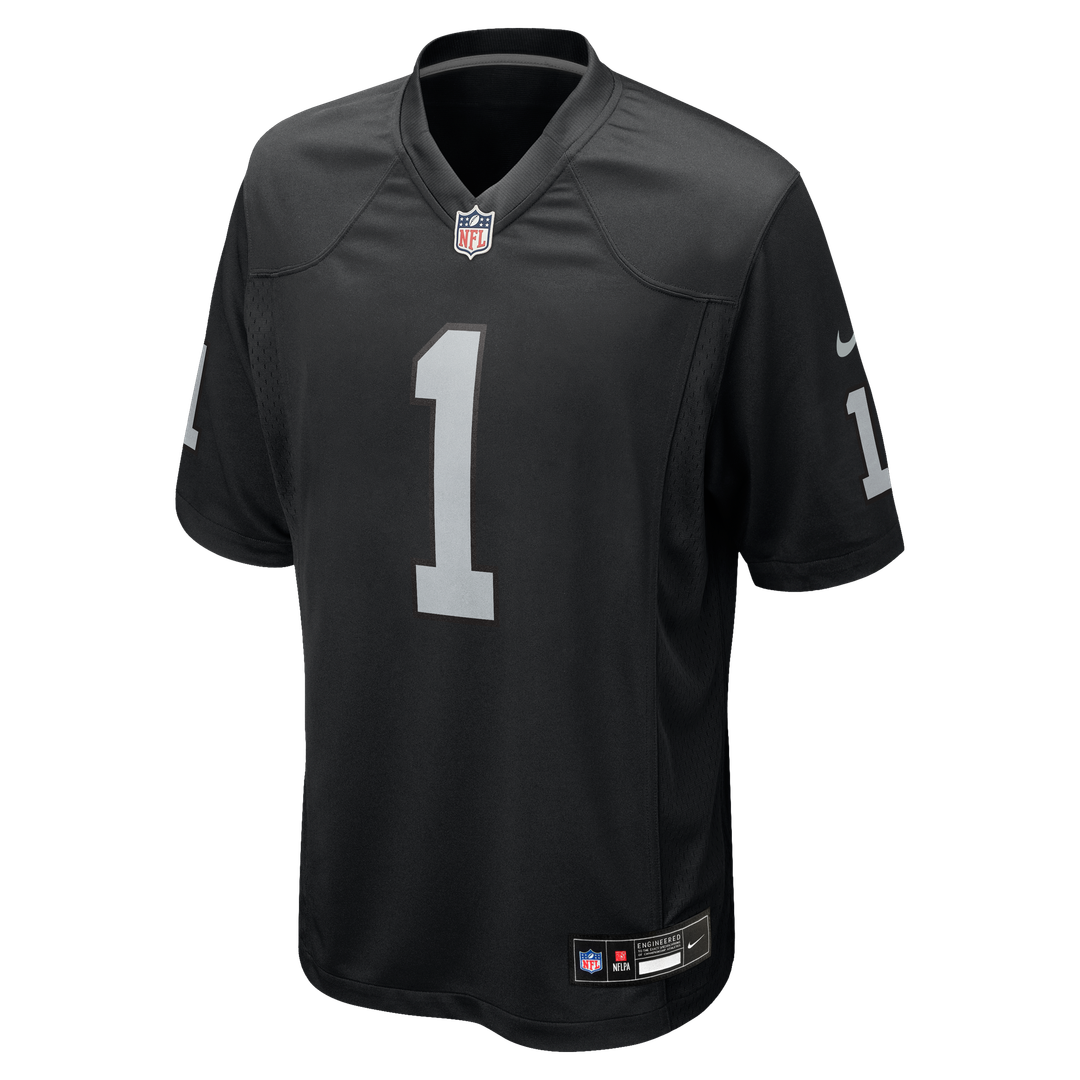 Las Vegas Raiders Number 1 Dad Black Game Jersey