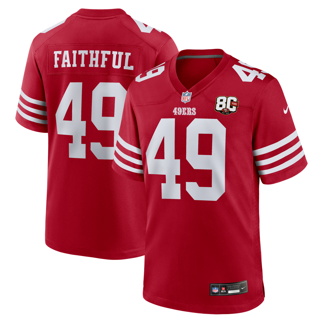 The Faithful San Francisco 49ers White 80th Anniversary Game Jersey