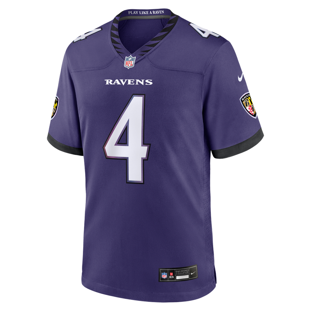 Zay Flowers Baltimore Ravens Purple Team Game Jersey
