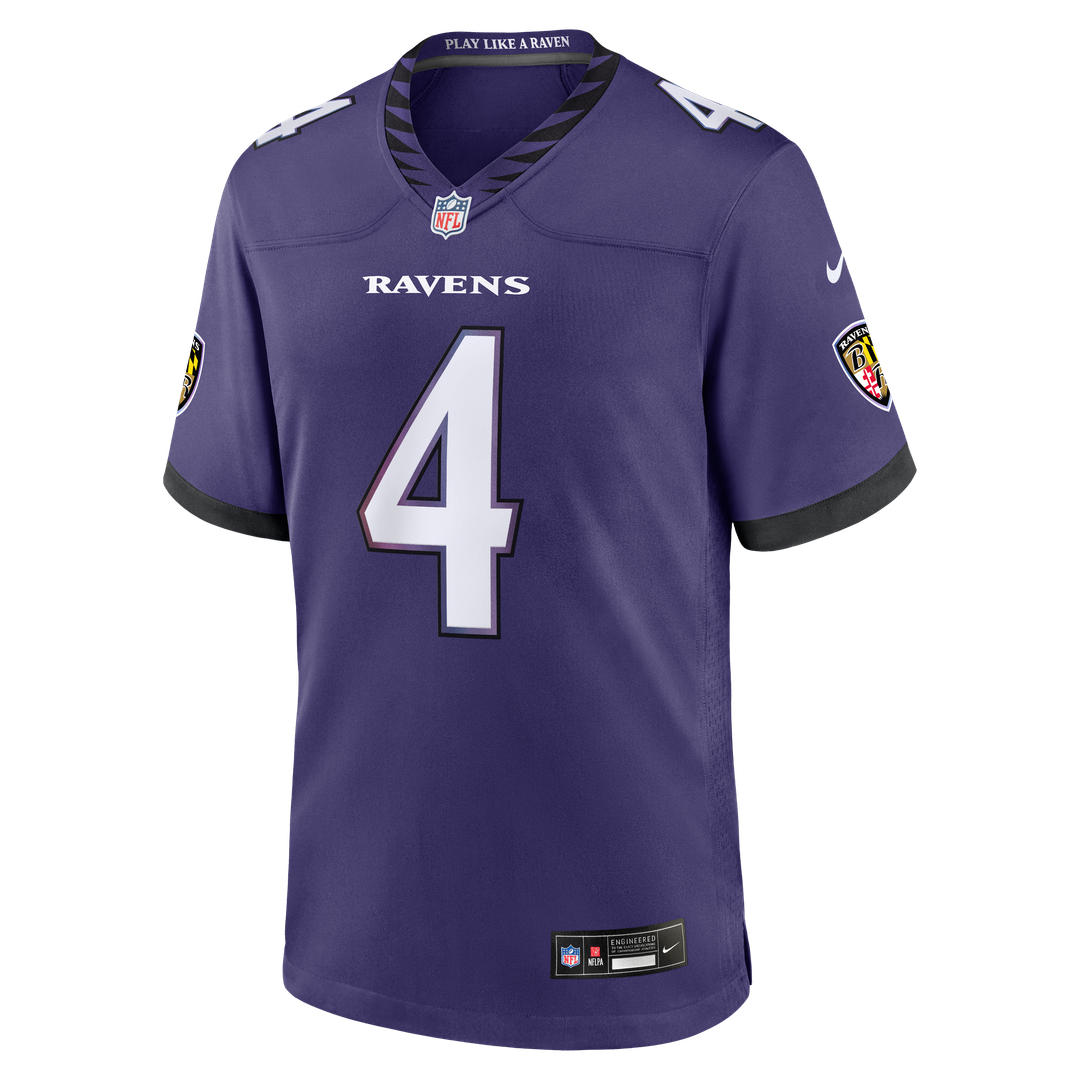 Zay Flowers Baltimore Ravens Purple Team Game Jersey