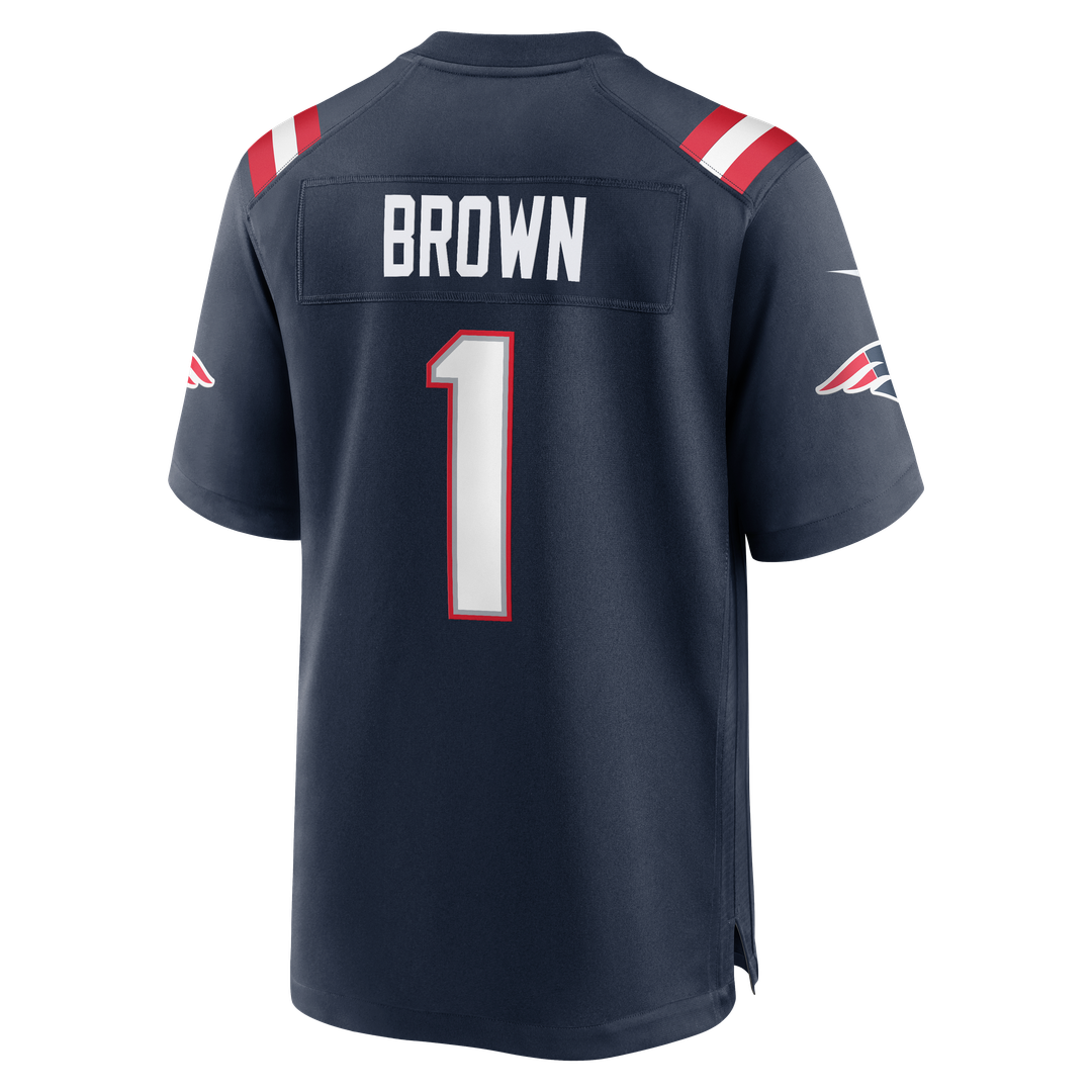 A.J. Brown New England Patriots Navy Team Game Jersey