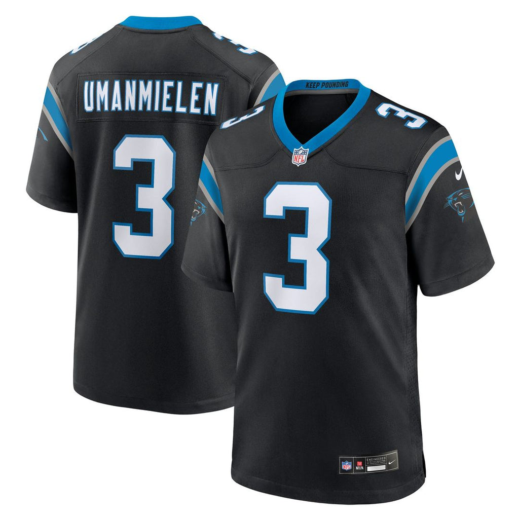 Princely Umanmielen Carolina Panthers Black Team Game Jersey