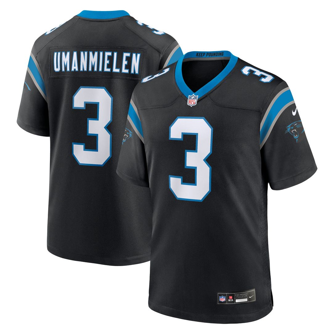 Princely Umanmielen Carolina Panthers Black Team Game Jersey
