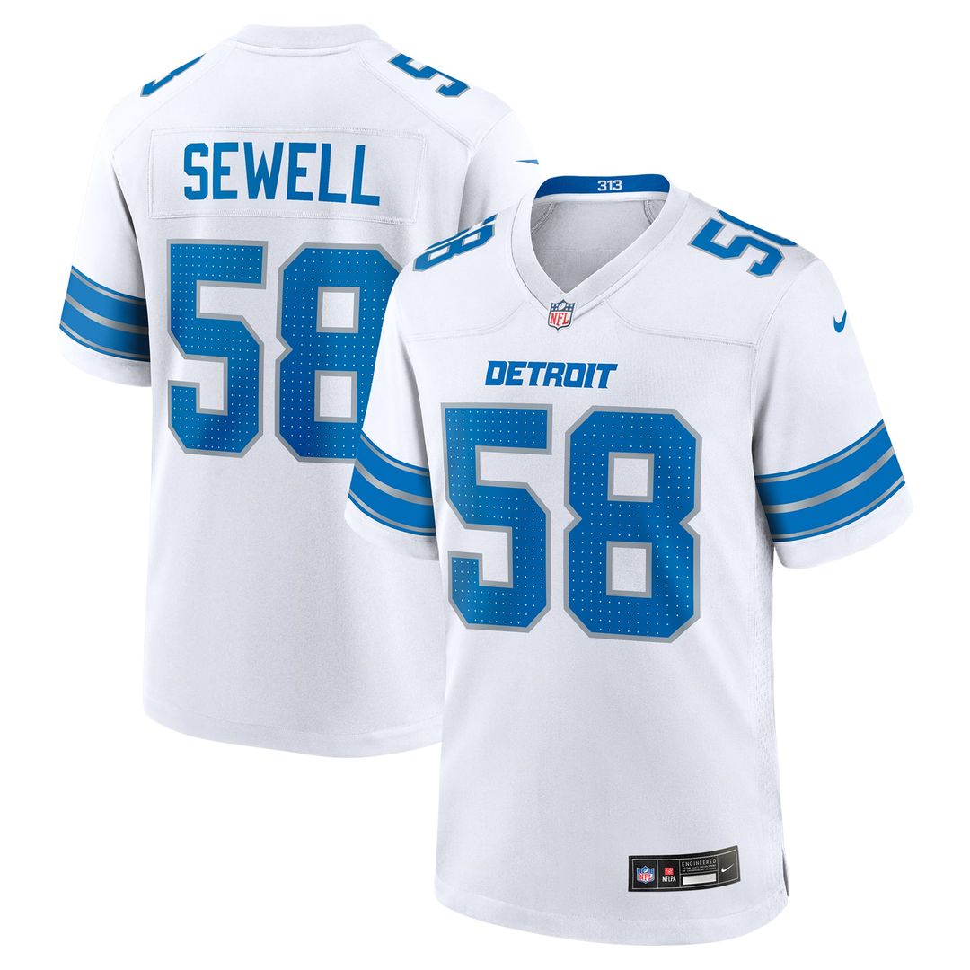 Penei Sewell Detroit Lions White Game Jersey