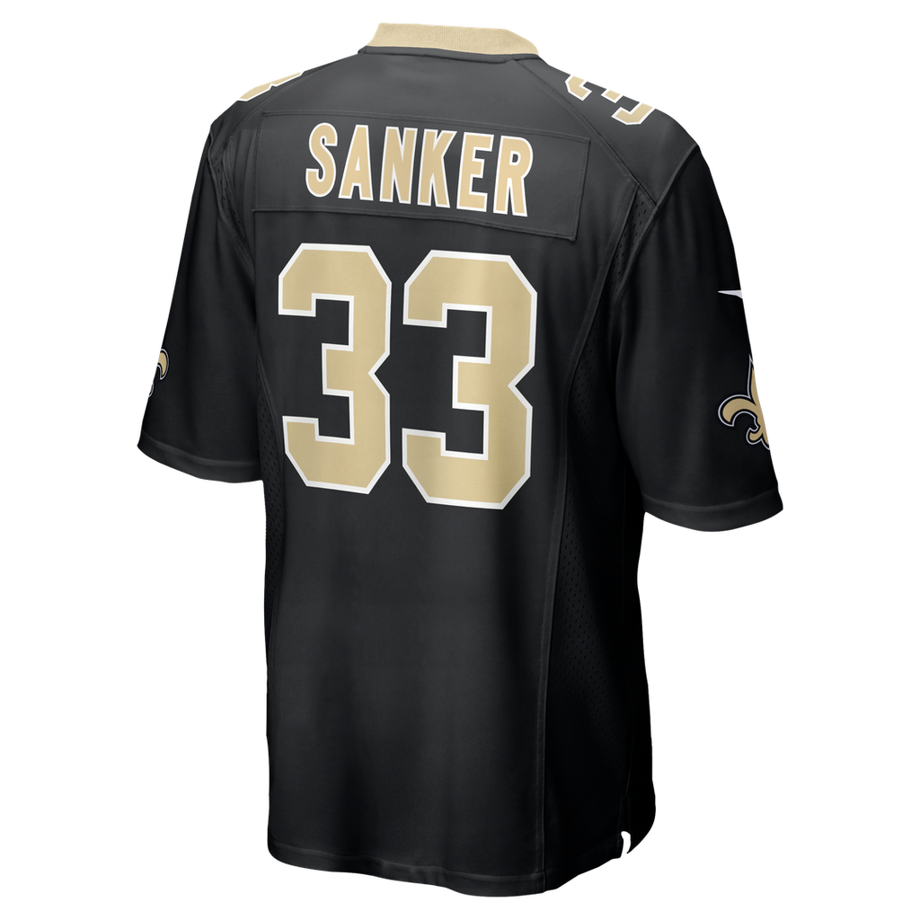 Jonas Sanker New Orleans Saints Black Team Game Jersey