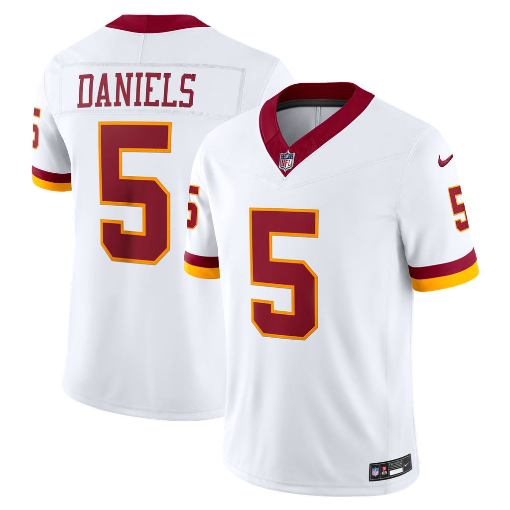 Jayden Daniels Washington Commanders White Vapor F.U.S.E. Stitched Limited Jersey