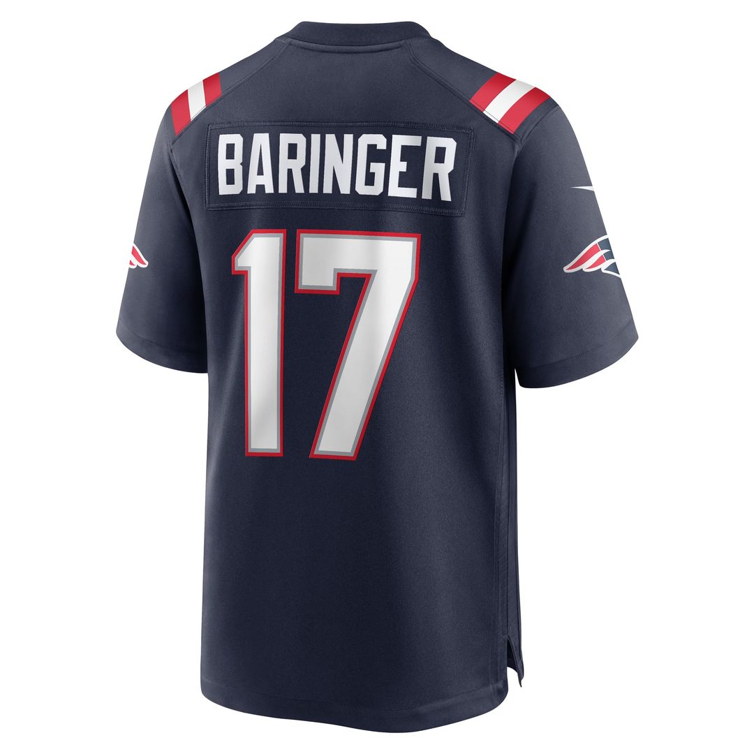 Bryce Baringer New England Patriots Navy Team Game Jersey