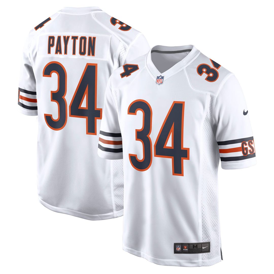 Walter Payton Chicago Bears White Retired Player Away Game Jersey