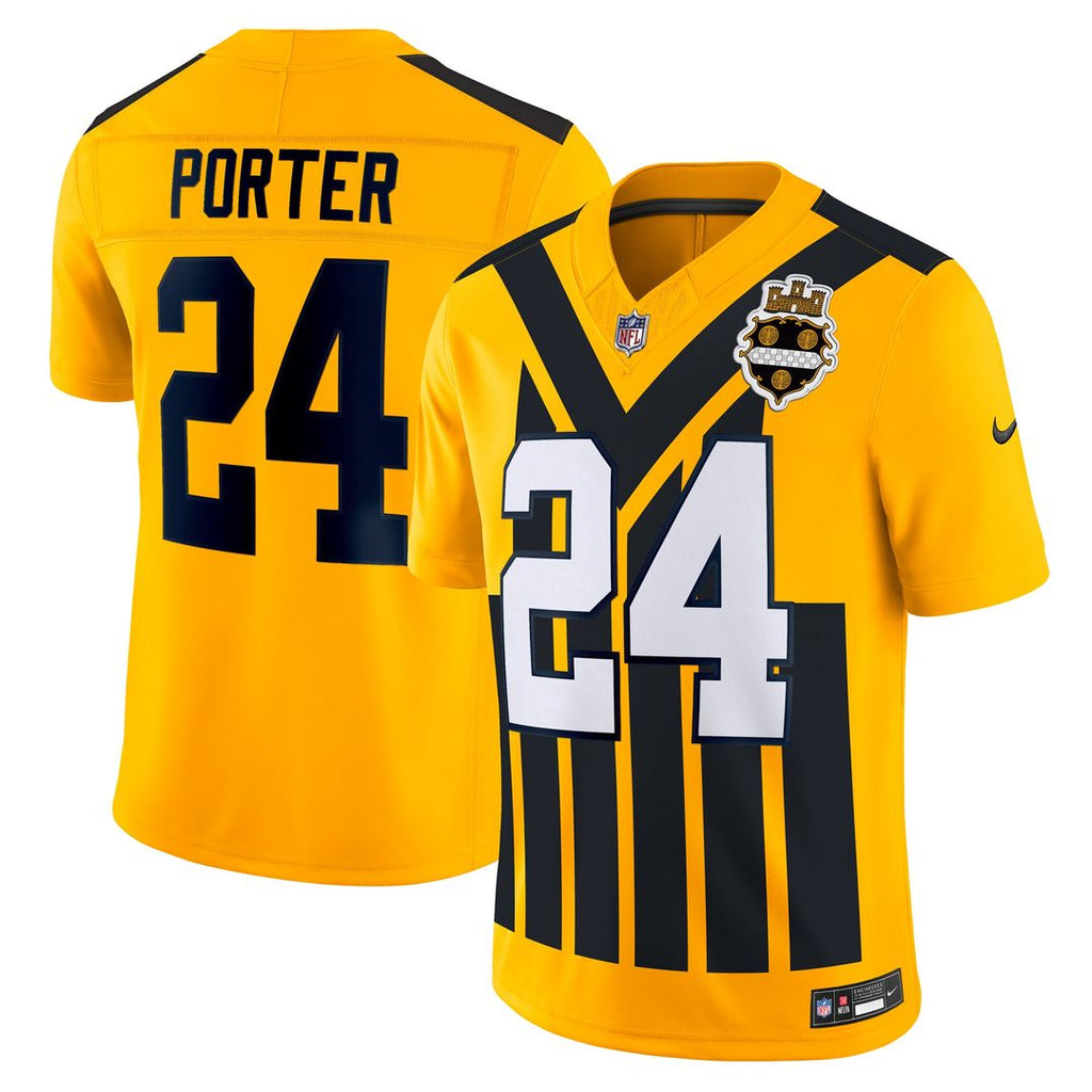 Joey Porter Jr. Pittsburgh Steelers Gold Alternate 1933 Throwback Vapor F.U.S.E. Limited Jersey