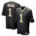New Orleans Saints Number 1 Groom Black Game Jersey