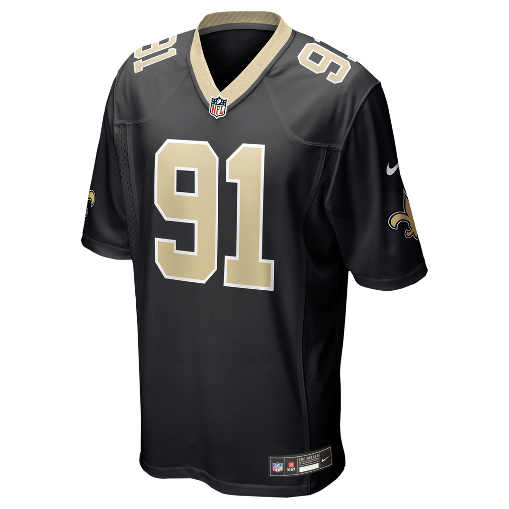 Vernon Broughton New Orleans Saints Black Team Game Jersey