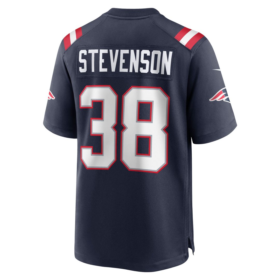 Rhamondre Stevenson New England Patriots Navy Game Jersey