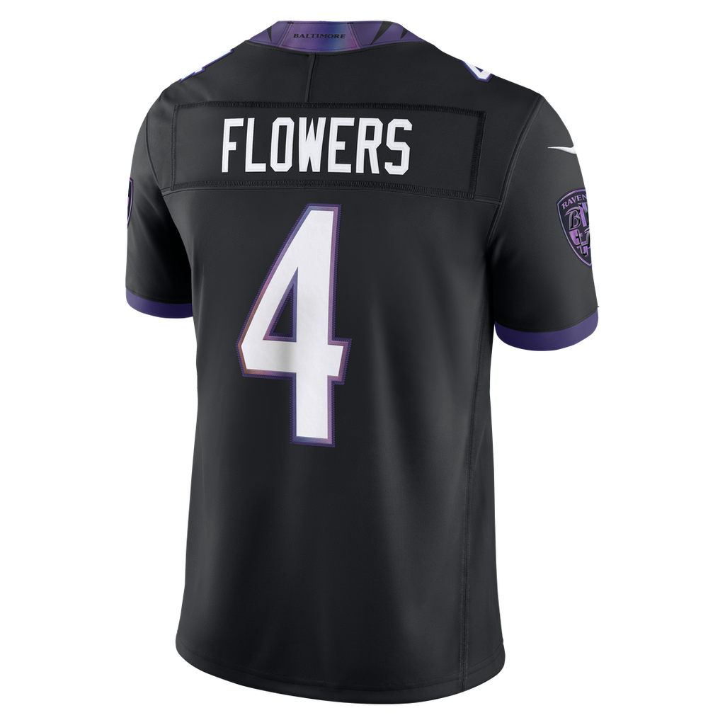 Zay Flowers Baltimore Ravens Purple Team Vapor F.U.S.E. Stitched Limited Jersey