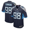 Jeffery Simmons Tennessee Titans Navy Game Jersey