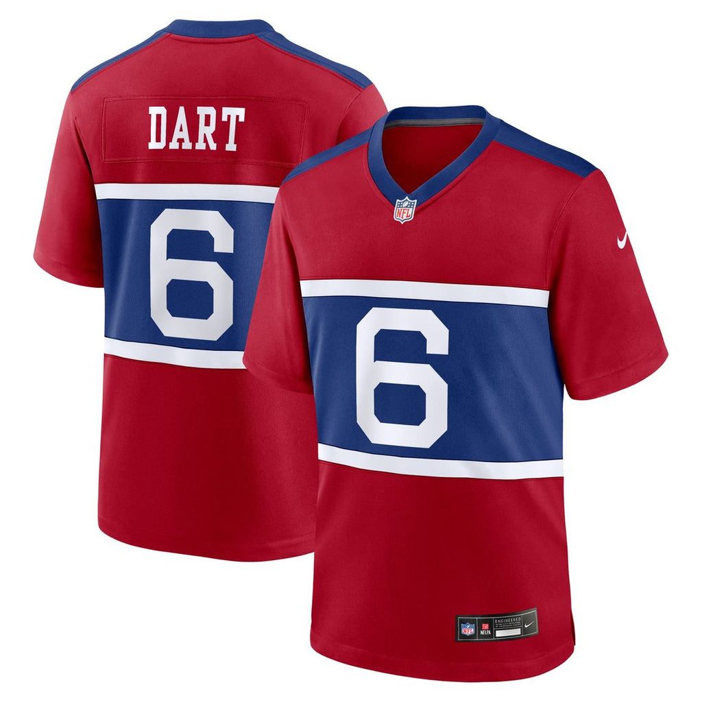 Jaxson Dart New York Giants Red Alternate Century Red Game Jersey