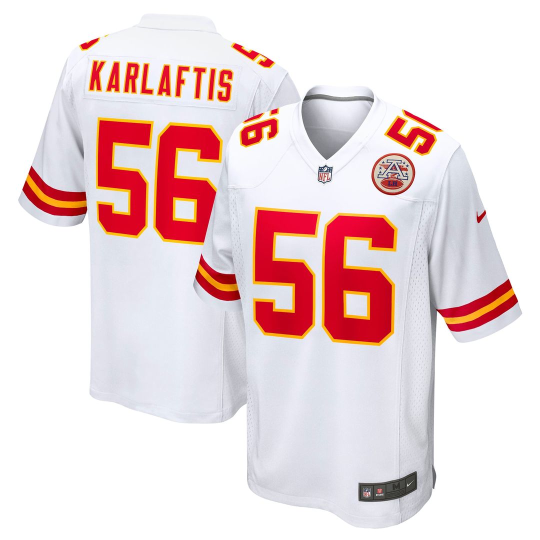 George Karlaftis Kansas City Chiefs White Away Game Player Jersey