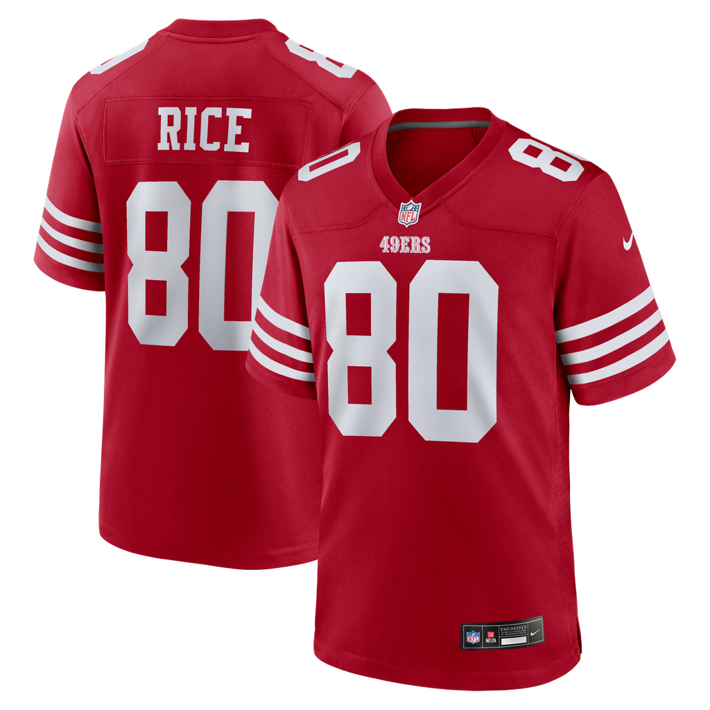 Jerry Rice San Francisco 49ers Scarlet Retired Team Player Game Jersey