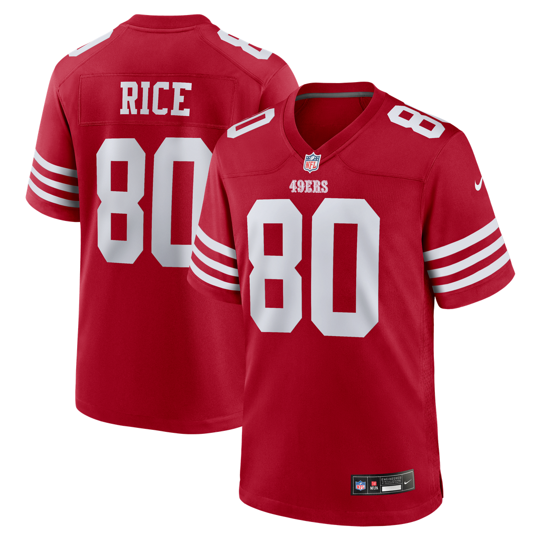 Jerry Rice San Francisco 49ers Scarlet Retired Team Player Game Jersey
