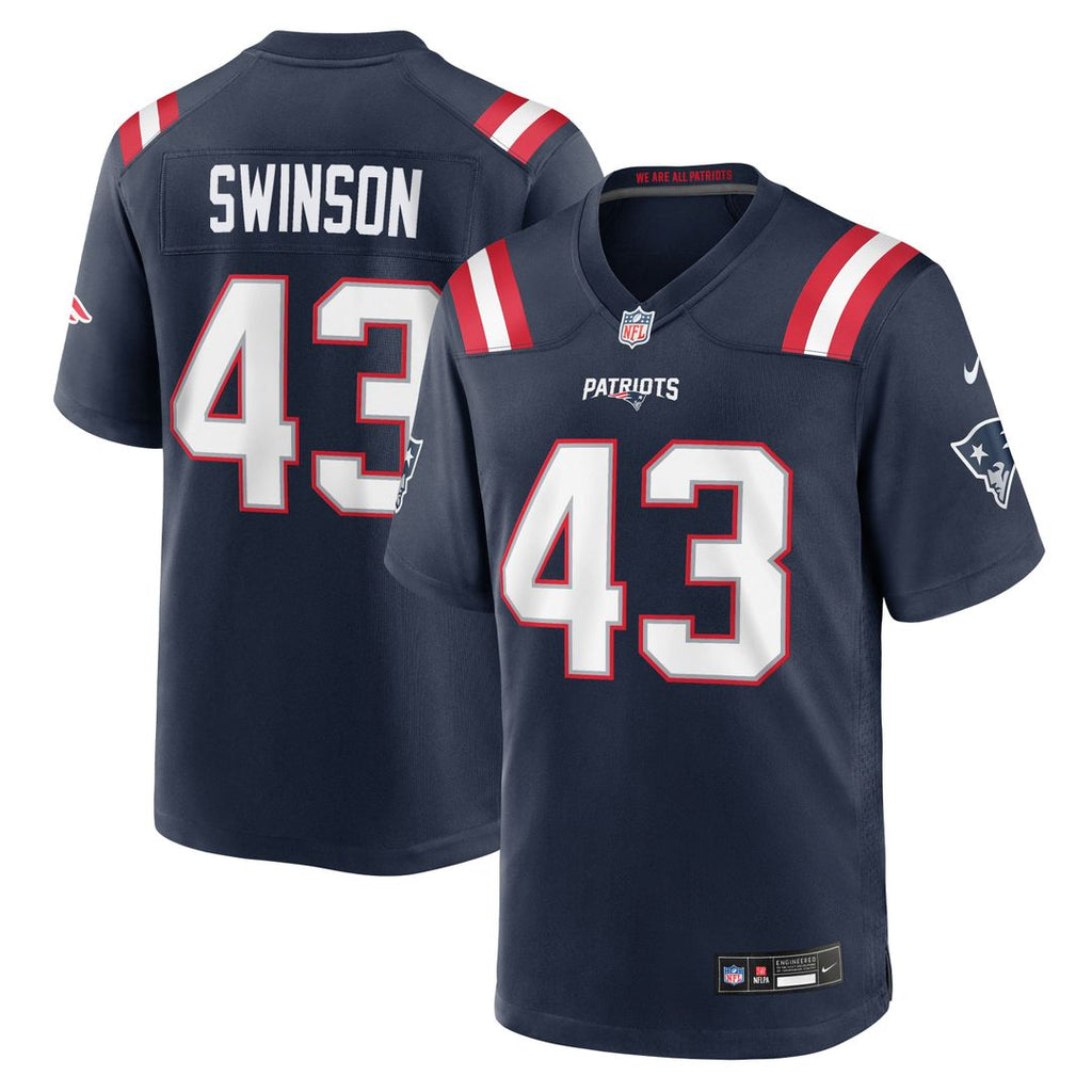 Bradyn Swinson New England Patriots Navy Team Game Jersey