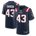 Bradyn Swinson New England Patriots Navy Team Game Jersey
