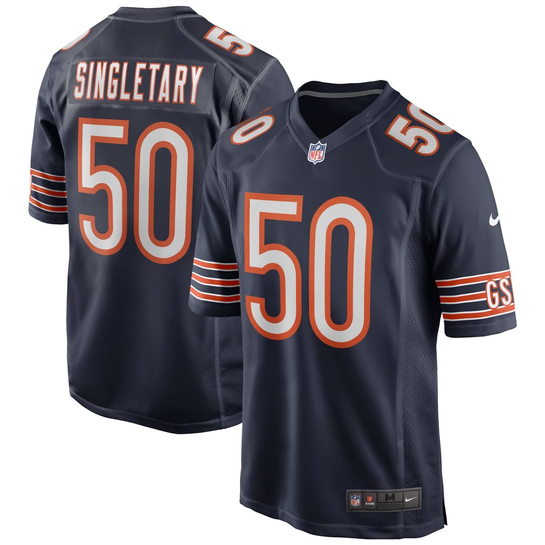Mike Singletary Chicago Bears Navy Game Retired Player Jersey