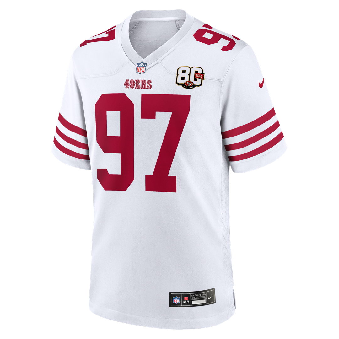 Nick Bosa San Francisco 49ers White 80th Anniversary Game Jersey