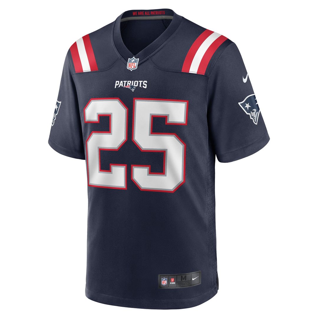 Marcus Jones New England Patriots Navy Game Player Jersey