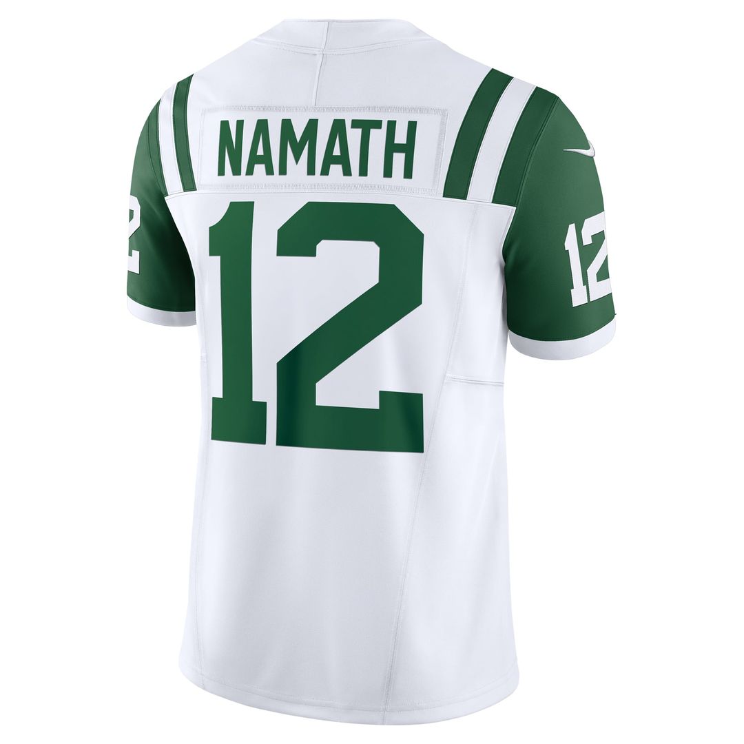 Joe Namath New York Jets White Classic Alternate Vapor F.U.S.E. Retired Player Limited Jersey