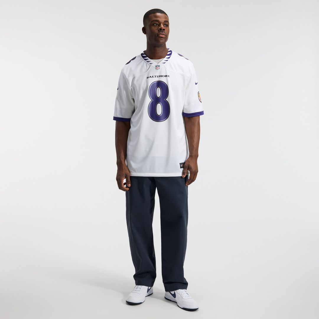 Lamar Jackson Baltimore Ravens White Game Jersey