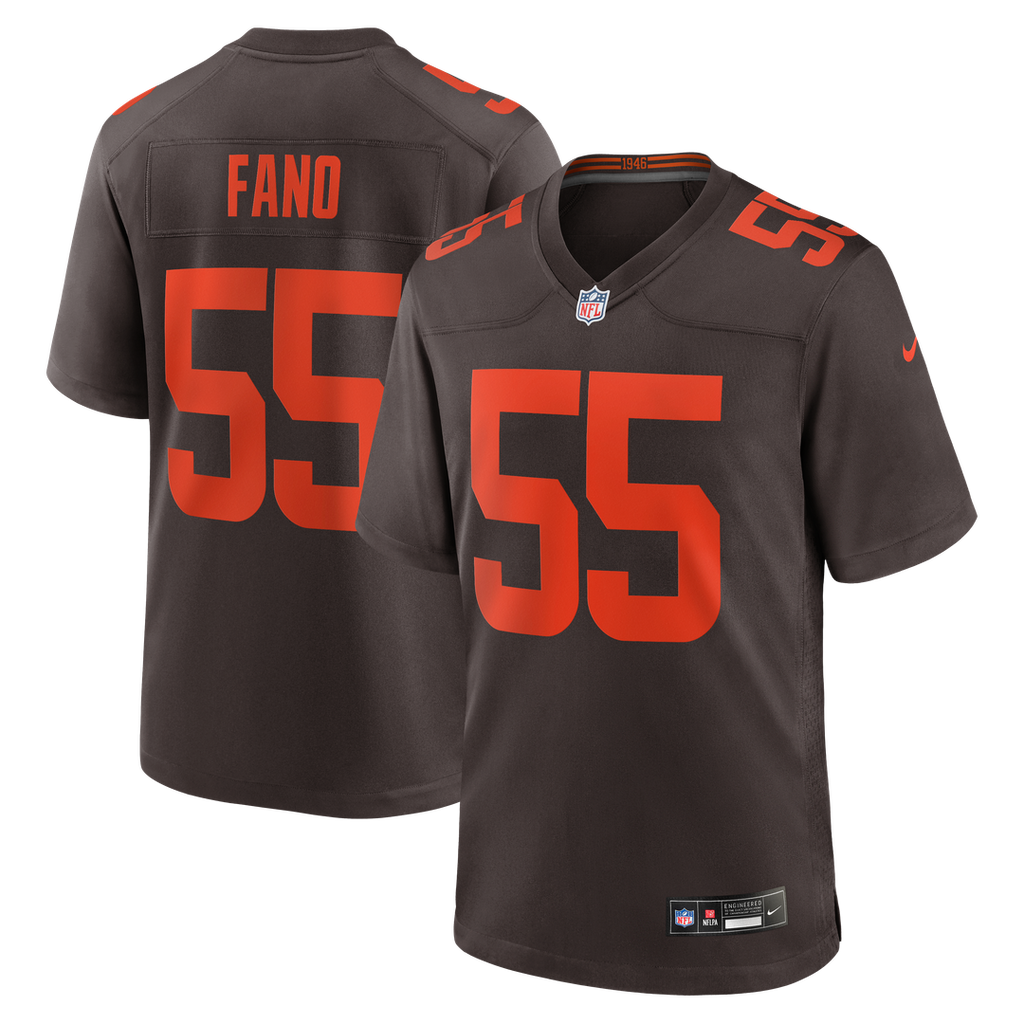 Spencer Fano Cleveland Browns Brown Alternate Game Jersey